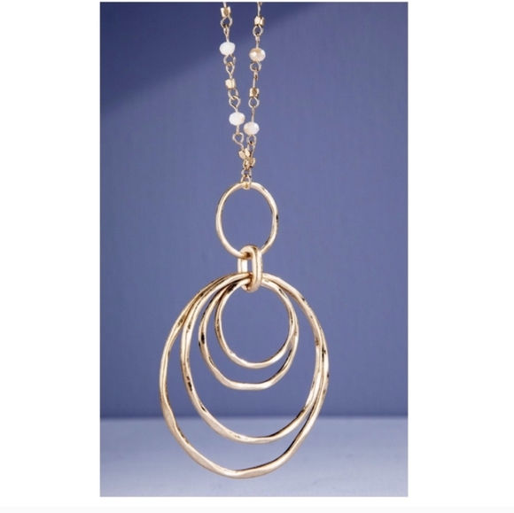 Ivory Bead Gold Tone Necklace - Picture 5 of 7